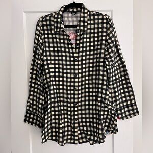 SHANA Checkered Button Down Shirt
